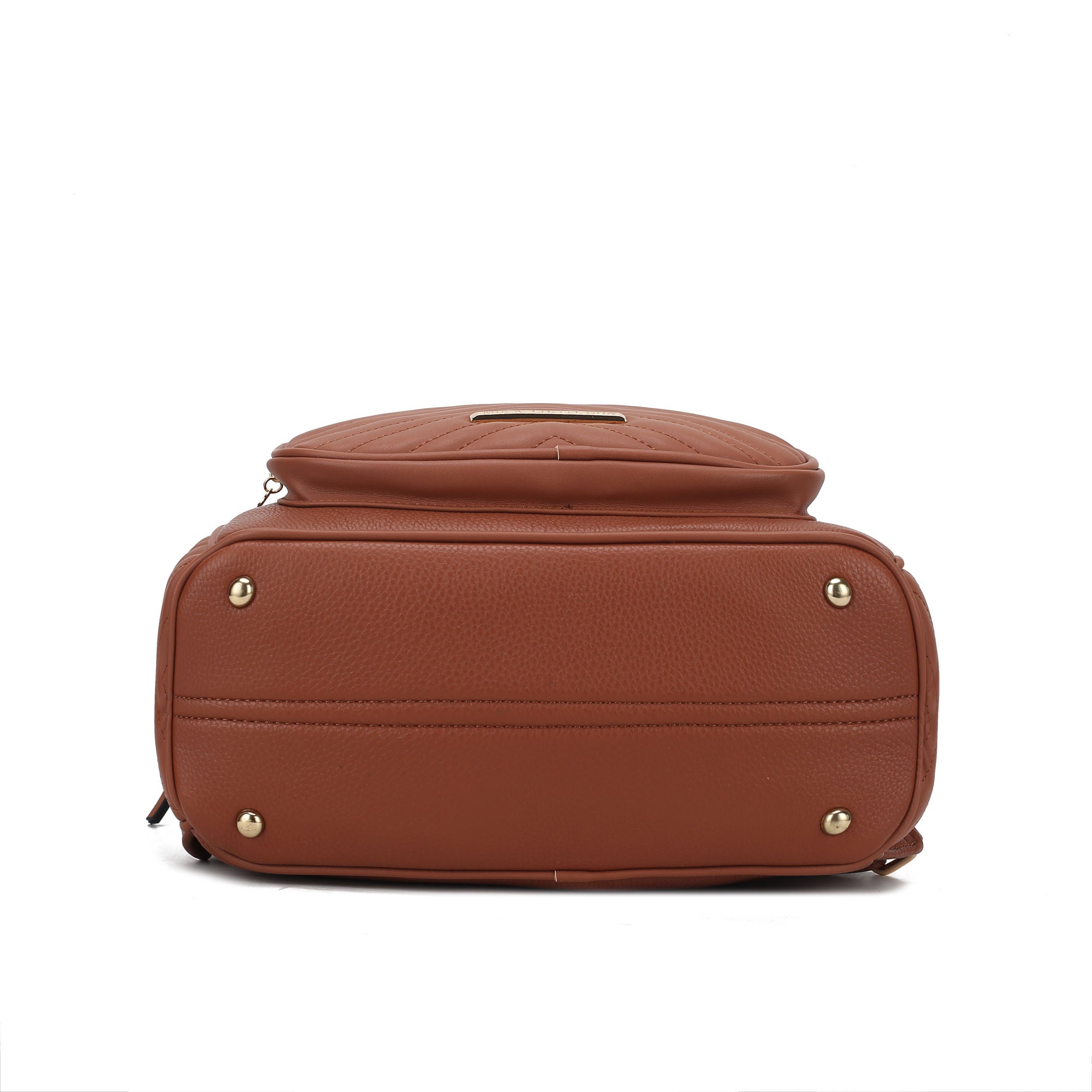 (brown)Romana Vegan Leather Backpack by Mia k - BagNook