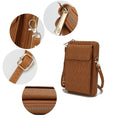 Load image into Gallery viewer, (tan)Caddy Vegan Leather Phone Wallet Crossbody by Mia k - BagNook
