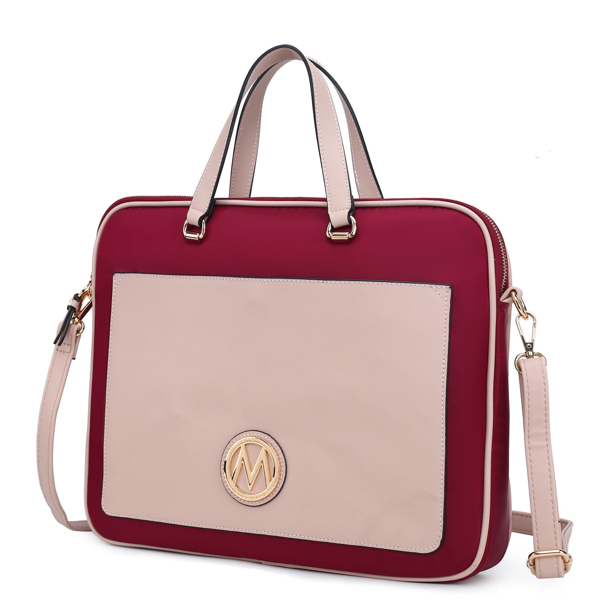 (blush)Nina Women's Vegan Leather Laptop Case by Mia K - BagNook