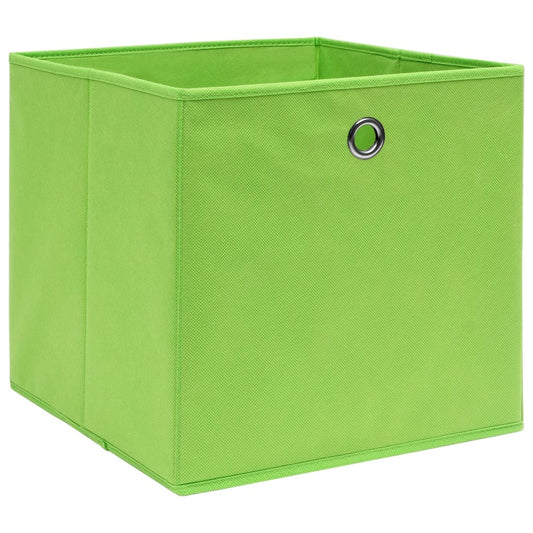 Storage Boxes 4pc 12.6"x12.6"x12.6" Fabric - Green - BagNook