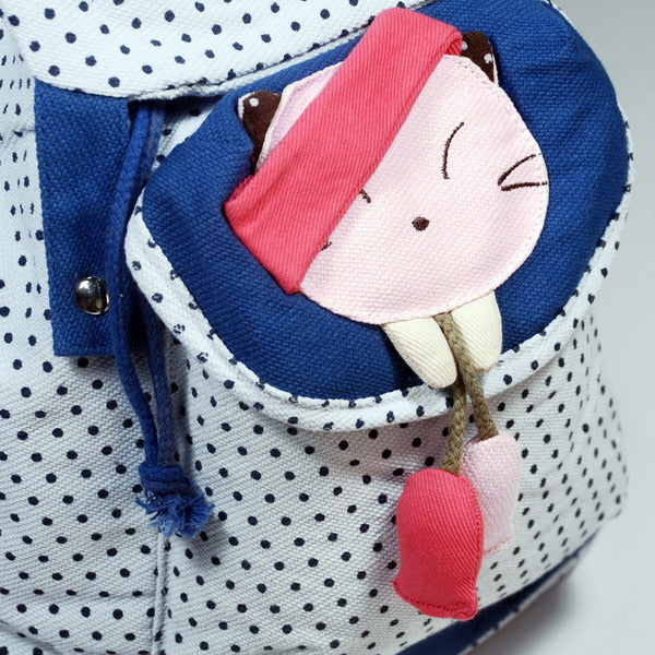 Lovely Doll 100% Cotton Fabric Art School Backpack - BagNook