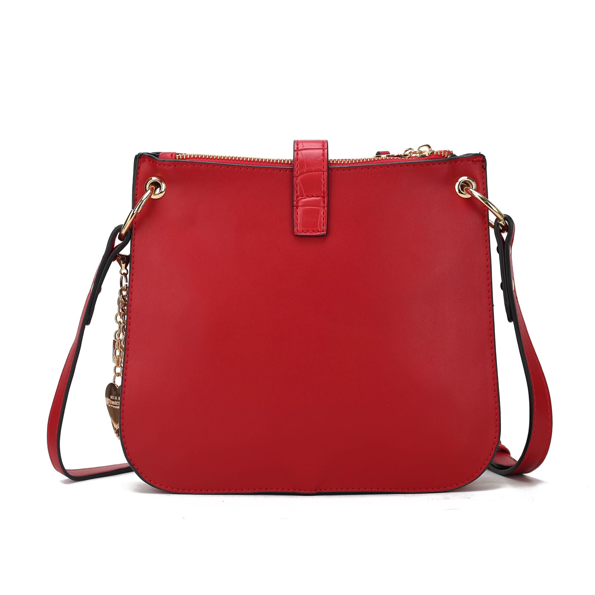 (red)Kiltienne Crossbody Handbag Vegan Leather by Mia K - BagNook