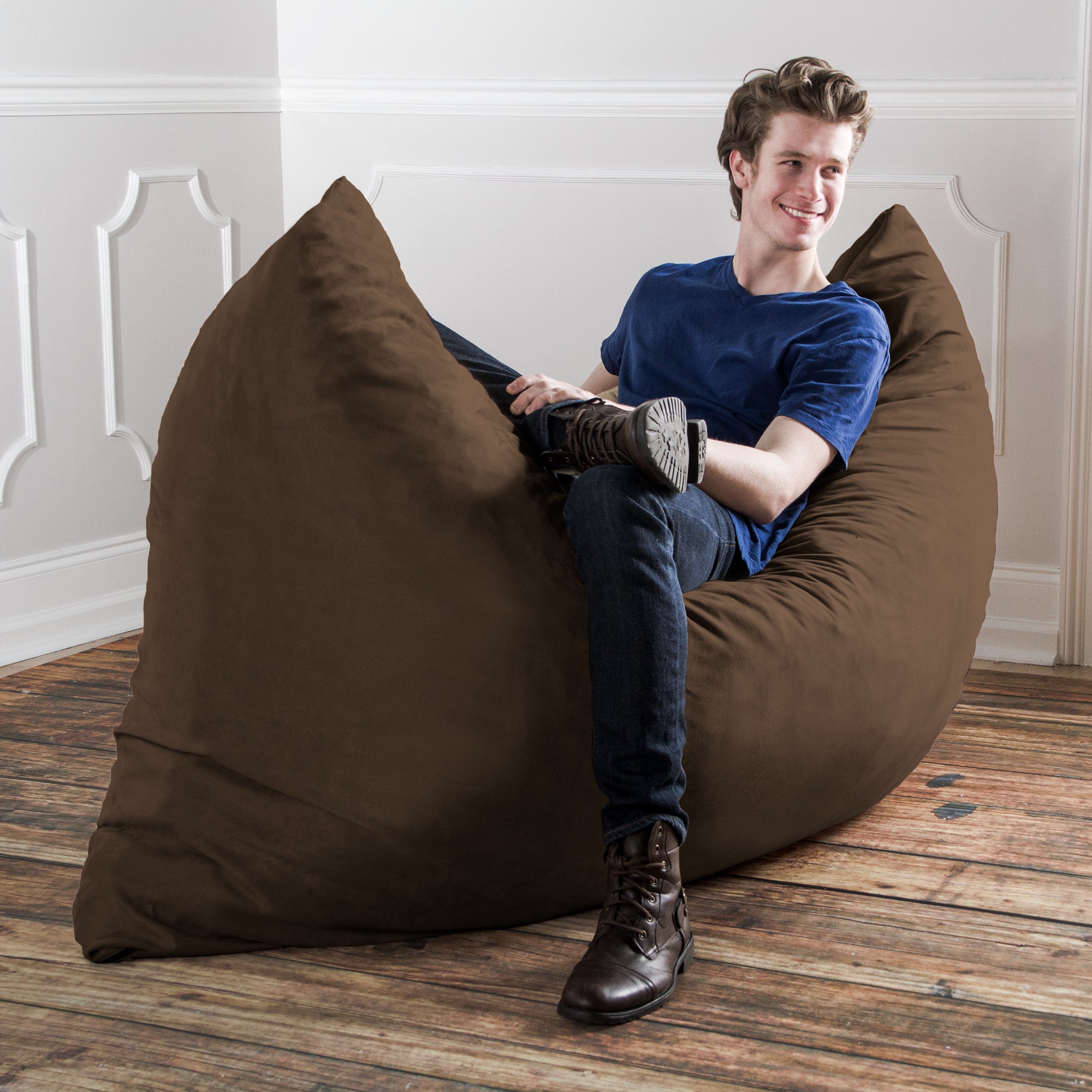 Jaxx 5.5 ft Pillow Saxx Bean Bag Pillow, Chocolate - BagNook