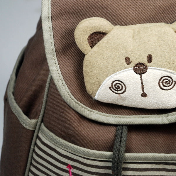 Bear Loves Fish 100% Cotton Fabric Art School Backpack - BagNook