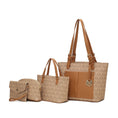 Load image into Gallery viewer, (beige)Havenly 4pc Signature Vegan Leather Tote Bag Set by Mia K - BagNook
