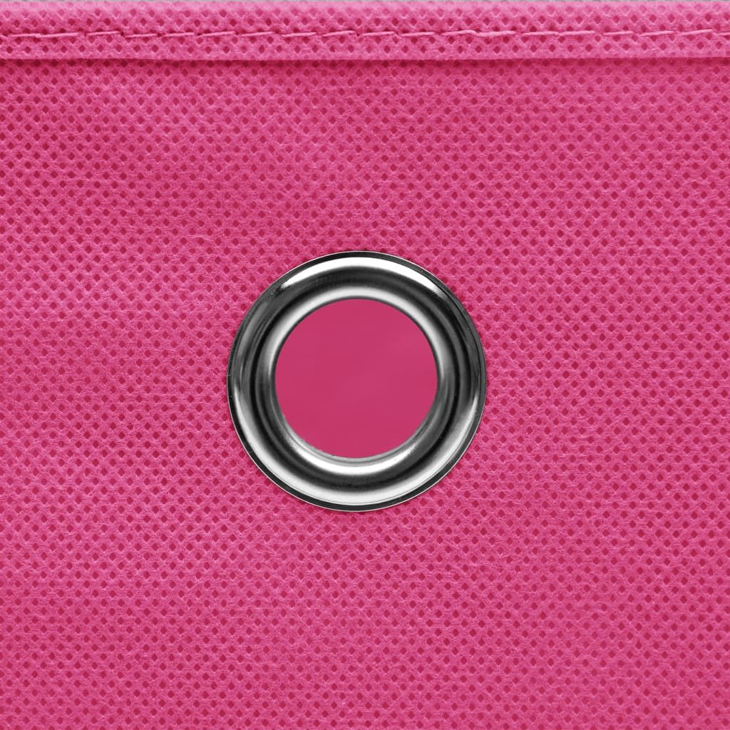 Storage Boxes w/Lids 4pc 12.6"x12.6"x12.6" Fabric - Pink - BagNook