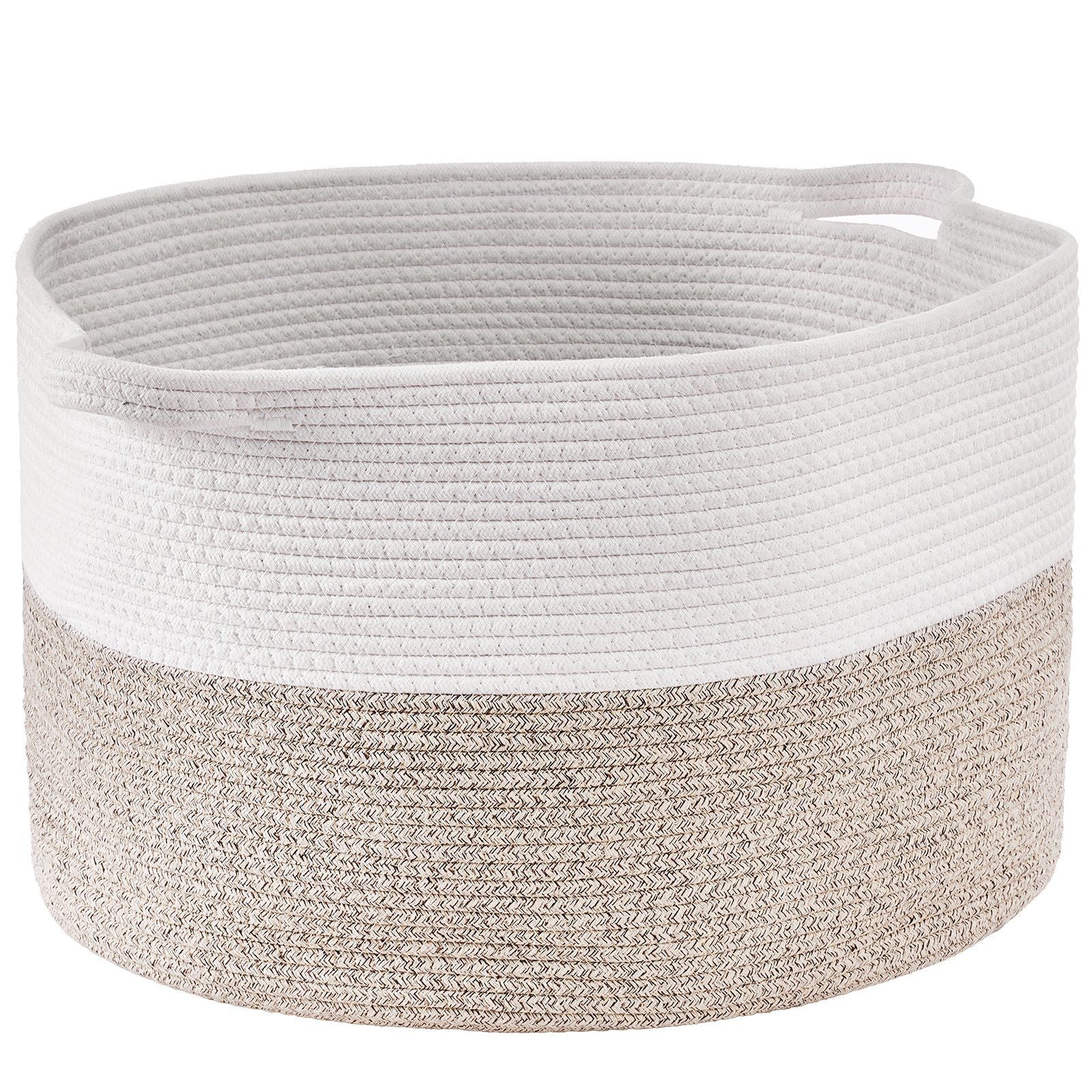 VEVOR Cotton Rope Storage Basket (22 x 22 x 14 in) 23gal Capacity - BagNook