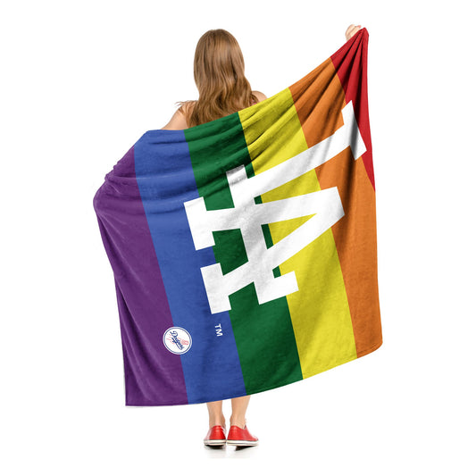 PRIDE SERIES - DODGERS - Silk Touch Sherpa Throw Blanket - BagNook