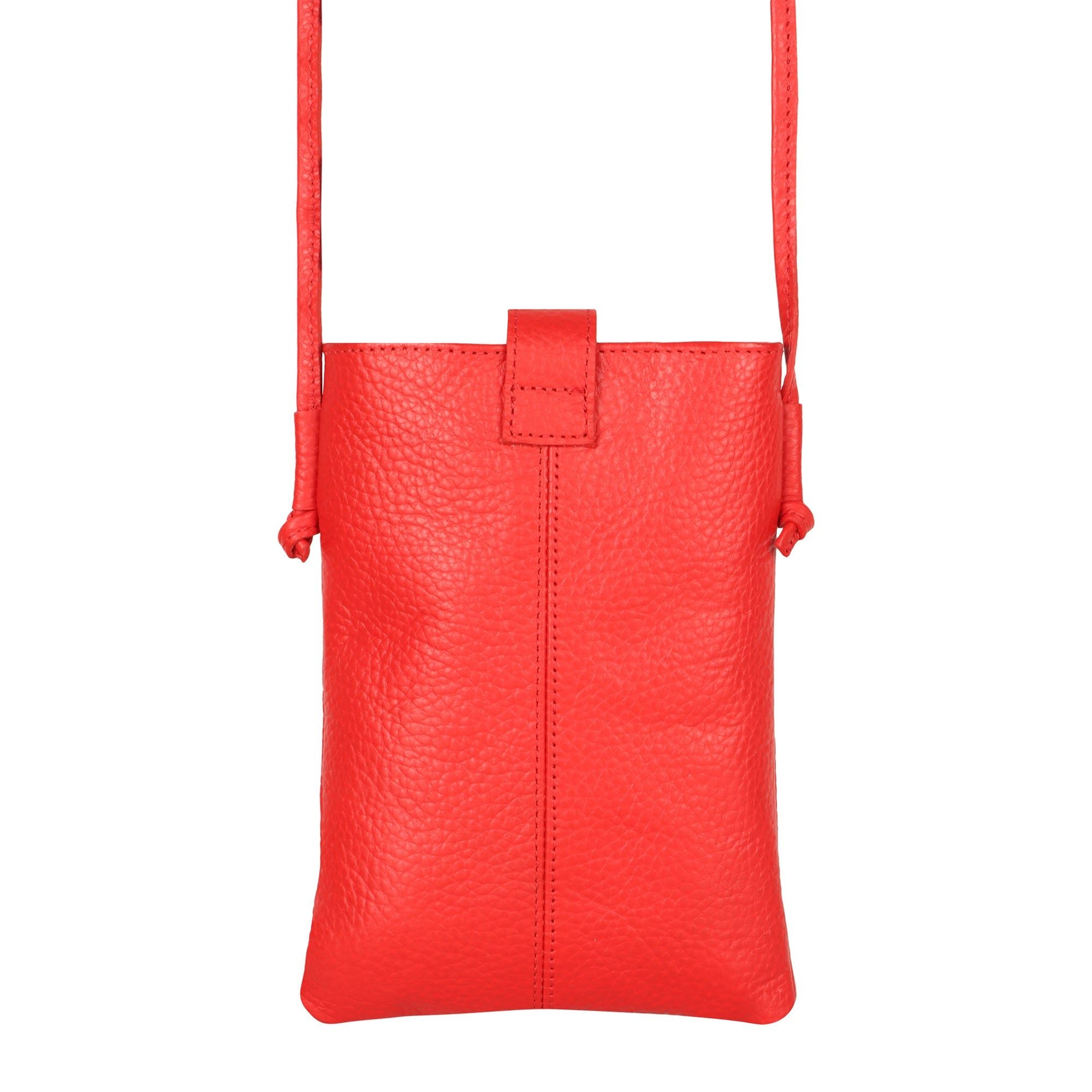 Jennie Small Crossbody w/Slim Strap - Vibrant Red - BagNook