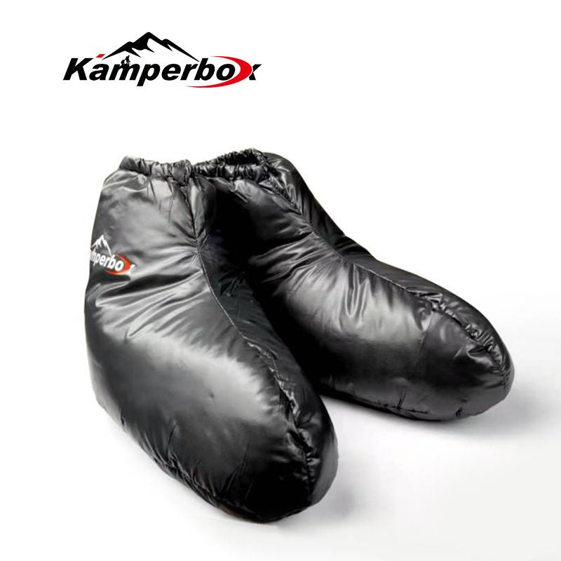 (black)Kamperbox Goose Down Booties/Slippers - BagNook