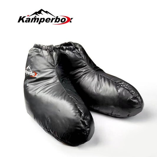 (black)Kamperbox Goose Down Booties/Slippers - BagNook