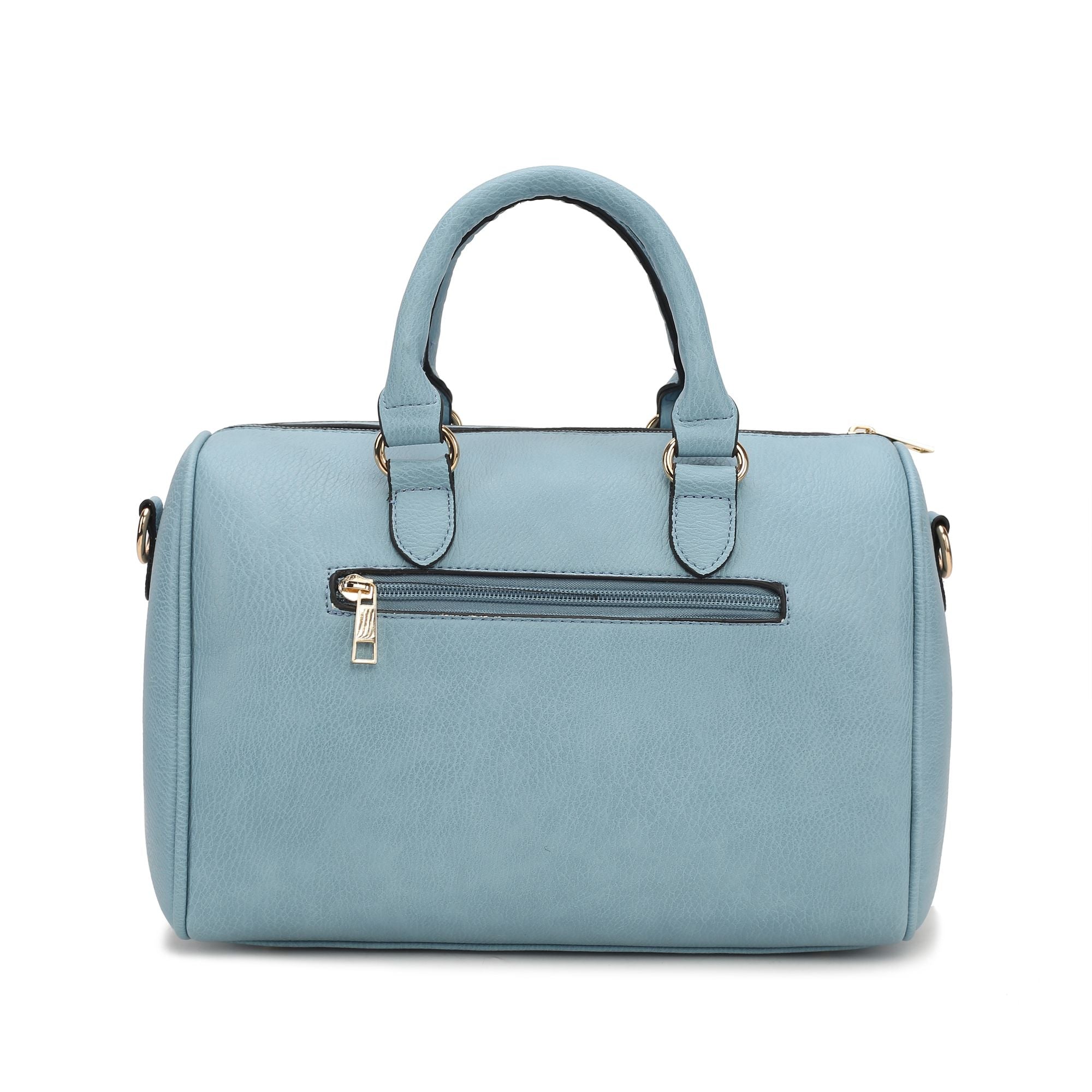 (denim blue)Lara Vegan Leather Satchel with Wallet by Mia k - BagNook
