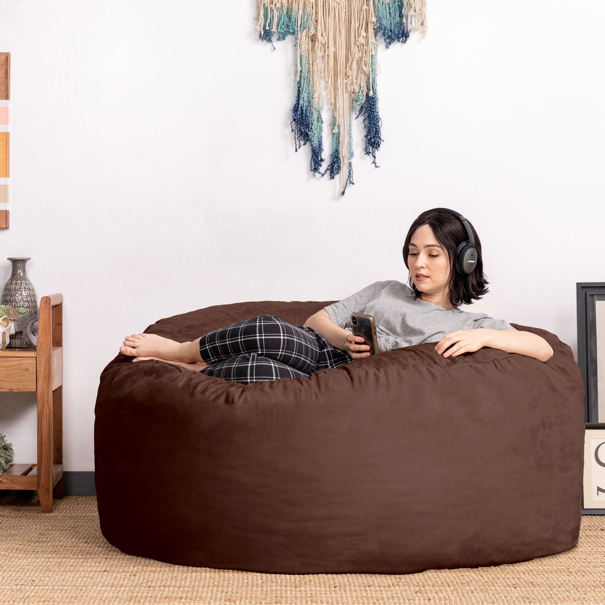Jaxx Saxx 5 Ft Large Bean Bag, Chocolate - BagNook
