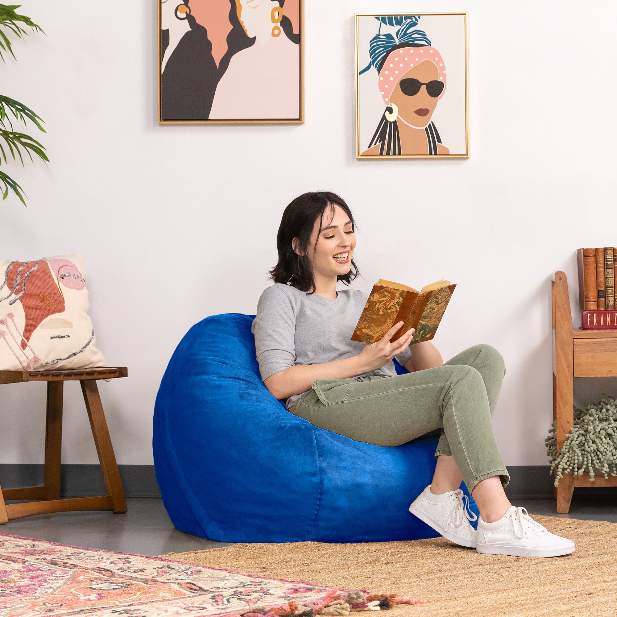 Jaxx Saxx 3 ft Round Bean Bag - Blueberry - BagNook