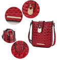 Load image into Gallery viewer, (red)Avery Faux Crocodile Embossed Crossbody by Mia K - BagNook

