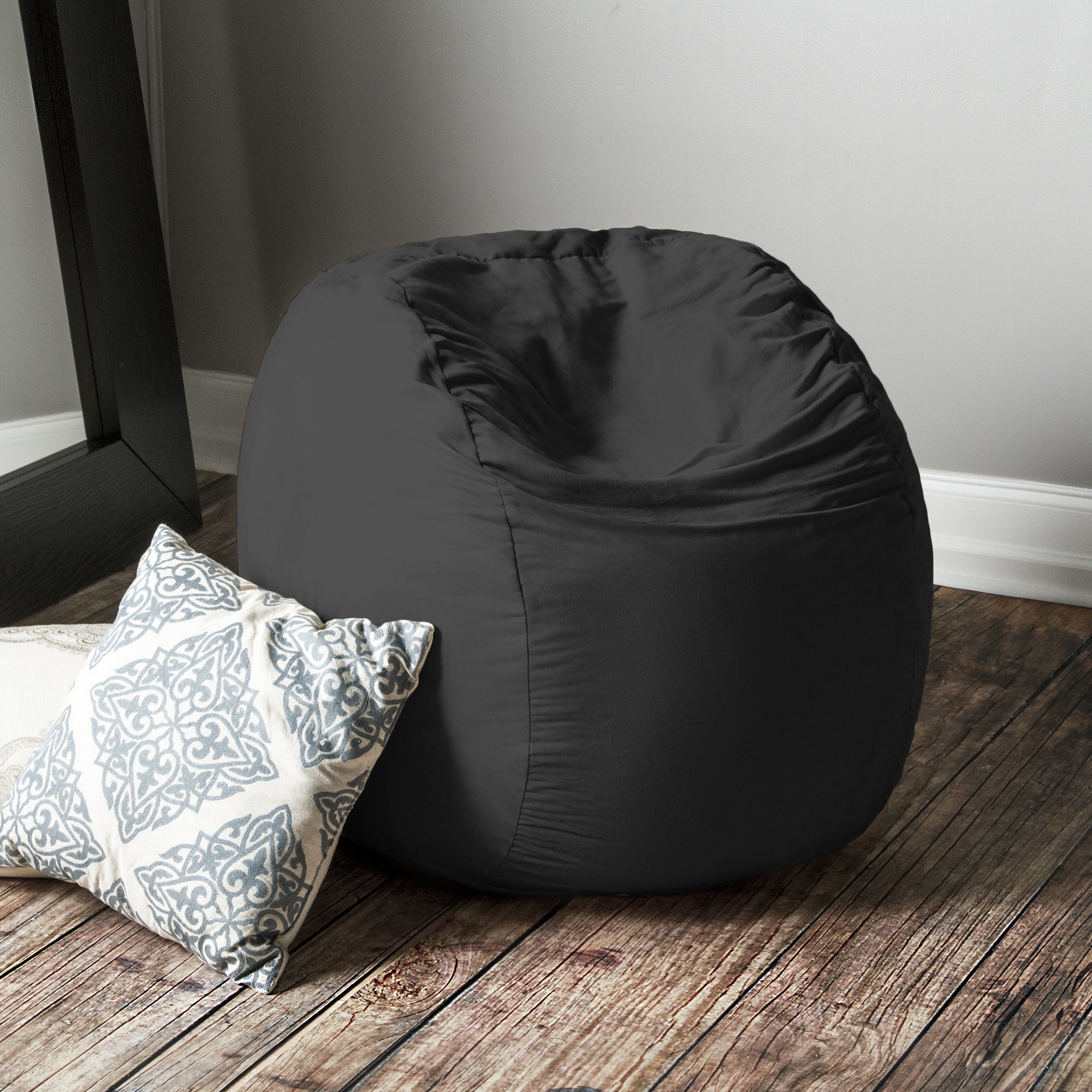 Jaxx Saxx 3 ft Round Bean Bag - Black - BagNook