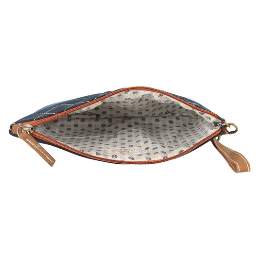 Lou Denim Wristlet - Upcycled - BagNook