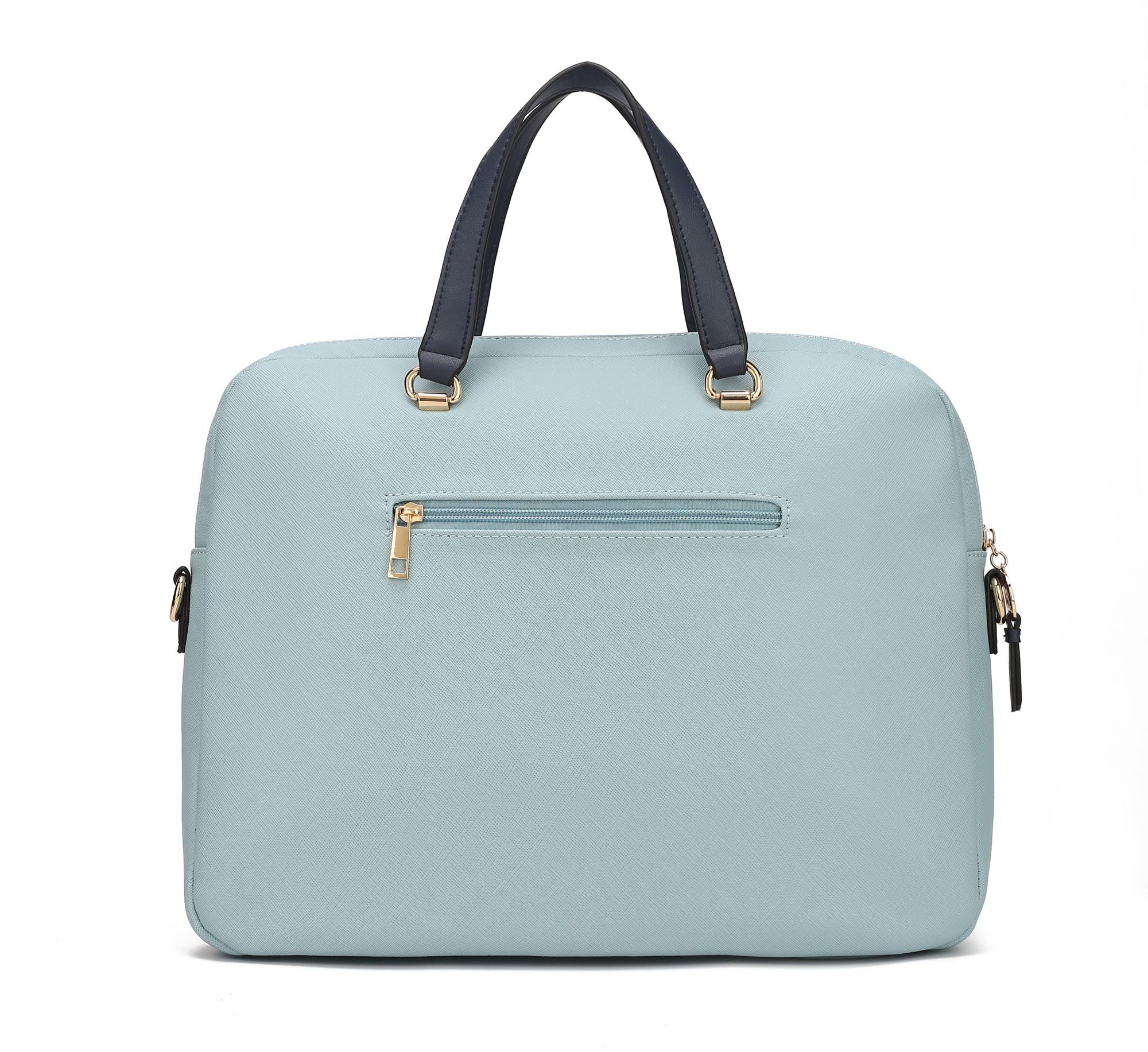(ocean blue)Rose Vegan Leather Laptop Briefcase by Mia K - BagNook