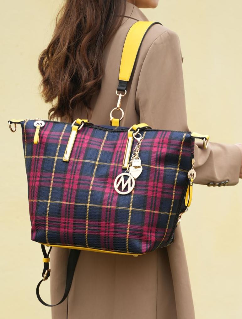 (red yellow)Layla Tote/Backpack Women by Mia k - BagNook