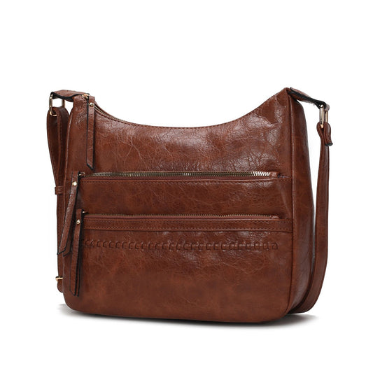 (brown)Oakley Shoulder Bag Vegan Leather by Mia K - BagNook