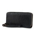 Load image into Gallery viewer, (black)Ellie Vegan Leather Flower Embossed Wristlet by Mia K - BagNook
