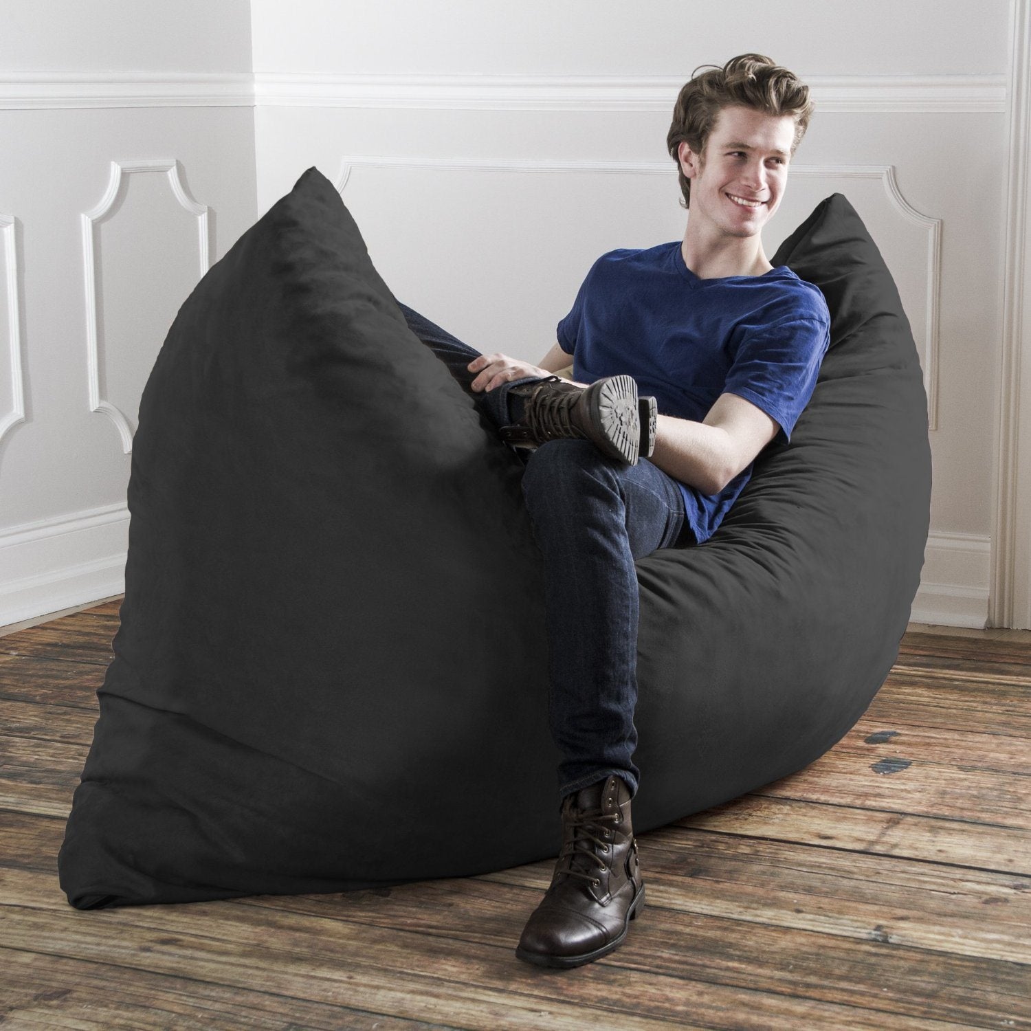 Jaxx 5.5 ft Pillow Saxx Bean Bag Pillow, Black - BagNook