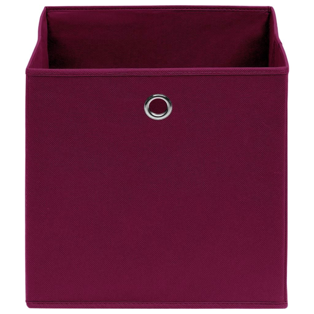Storage Boxes 4pc 12.6"x12.6"x12.6" Fabric -Drk Red - BagNook