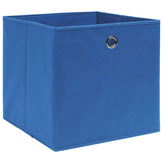 Storage Boxes 4 pcs Non-woven Fabric 11"x11"x11" - Blue - BagNook