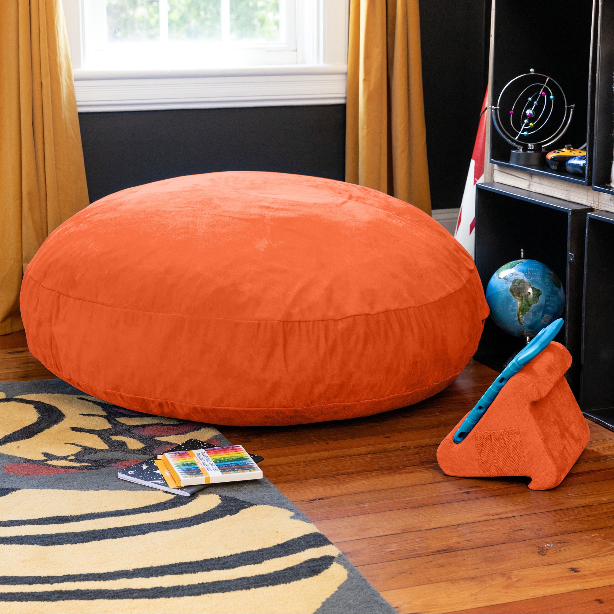 Jaxx 4 ft Cocoon Kids Bean Bag, Mandarin - BagNook