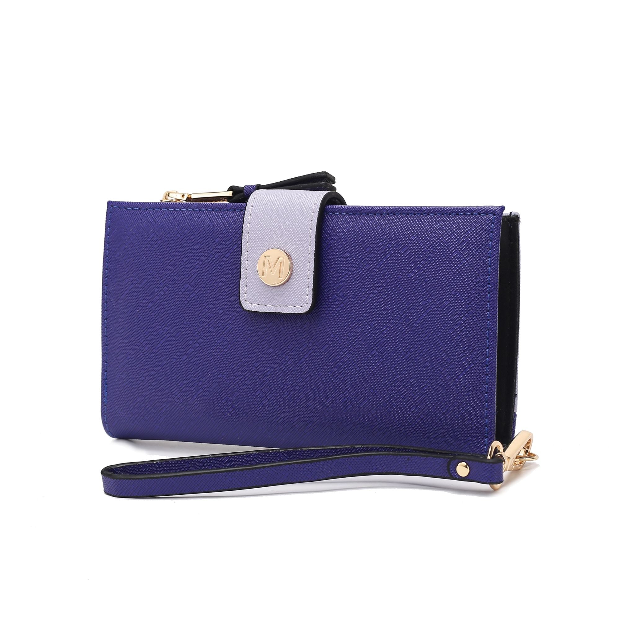 (purple-lavender)Solene Vegan Leather Women Wristlet Wallet by Mia K - BagNook