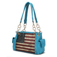 Load image into Gallery viewer, (turquoise)Alaina Vegan Leather Women Flag Shoulder Bag by Mia K - BagNook
