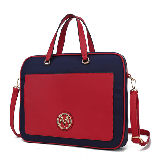 (wine)Nina Women's Vegan Leather Laptop Case by Mia K - BagNook