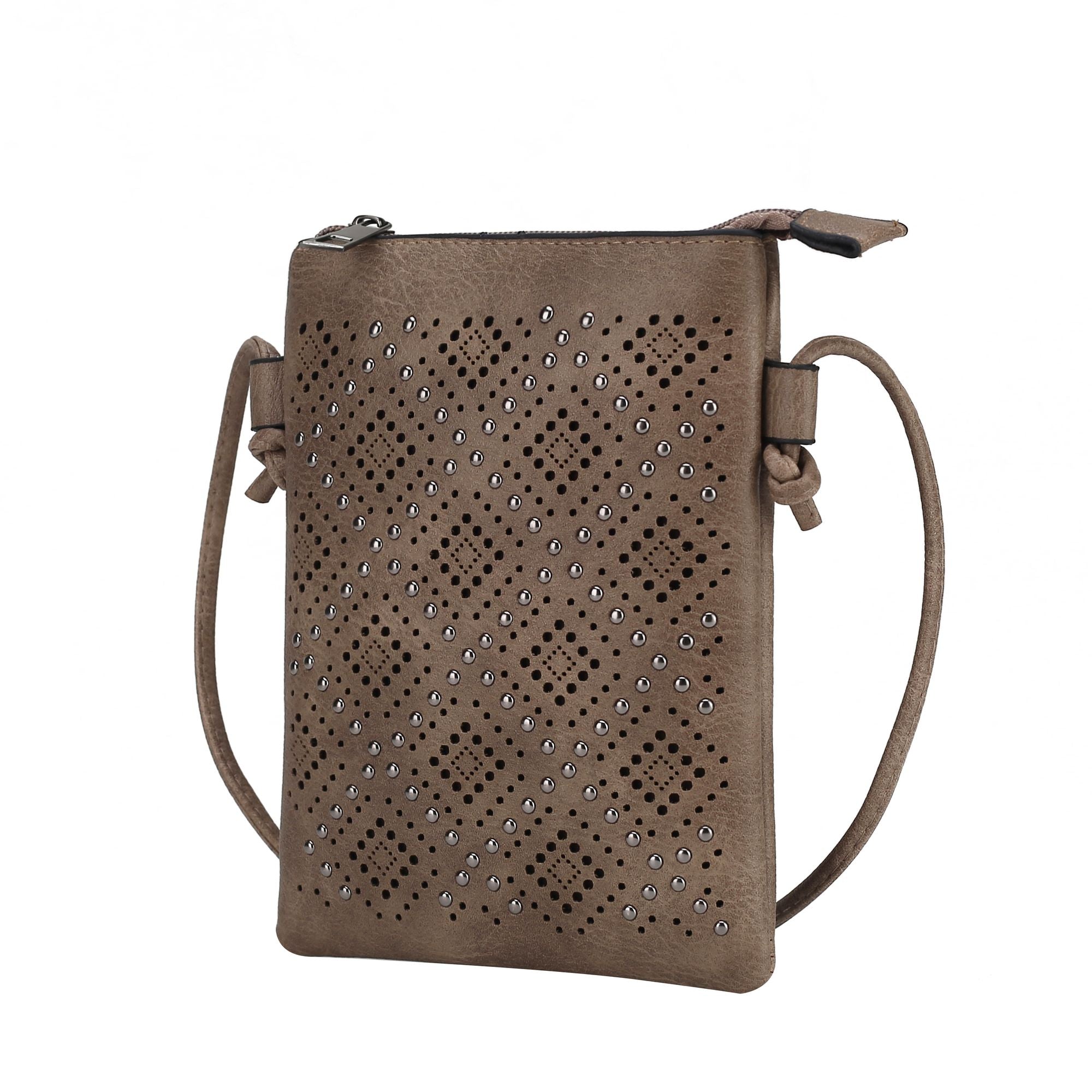(taupe)Leysha Vegan Leather Crossbody Handbag by Mia K - BagNook