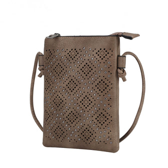 (taupe)Leysha Vegan Leather Crossbody Handbag by Mia K - BagNook