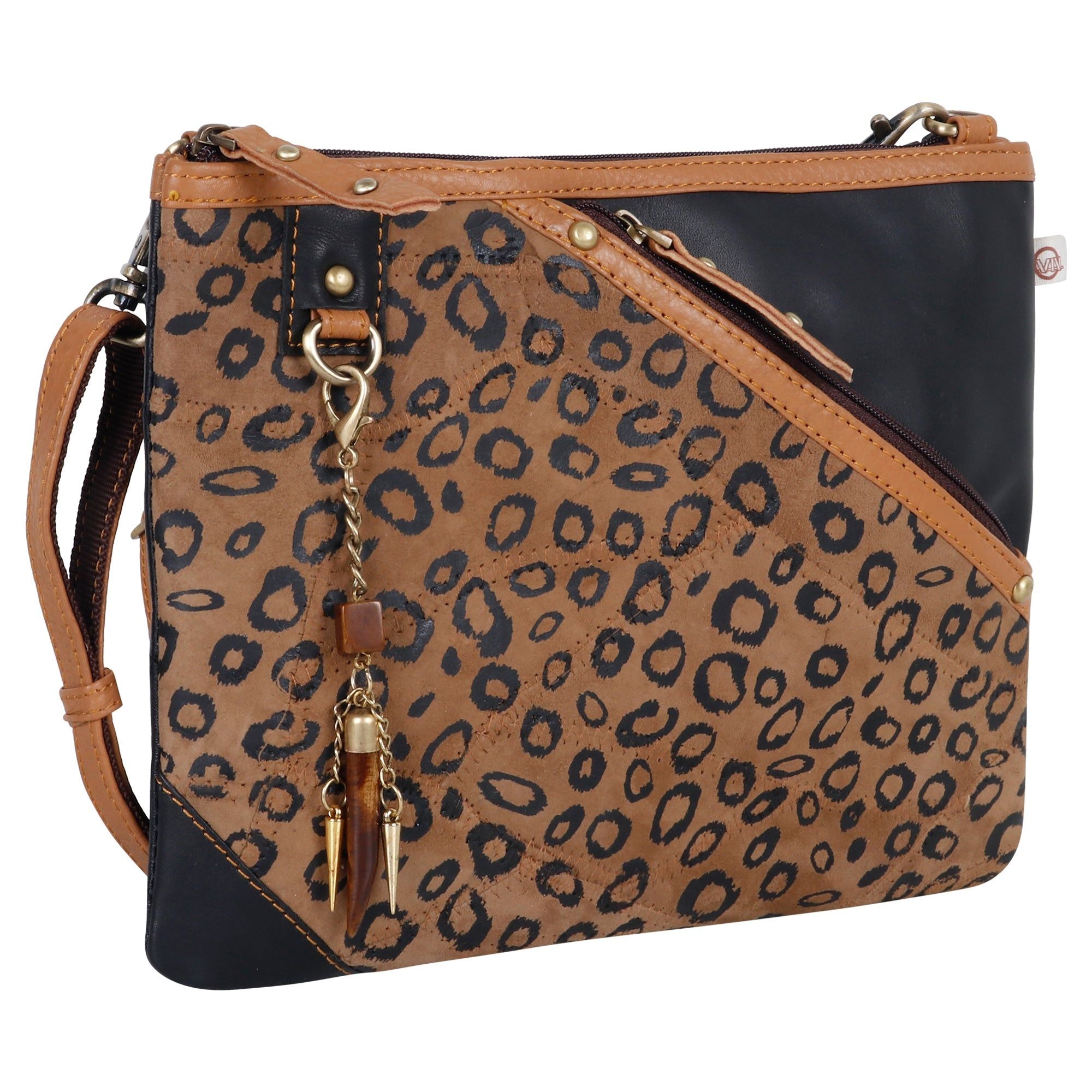Grayson Wide Cheetah Leather Crossbody - BagNook