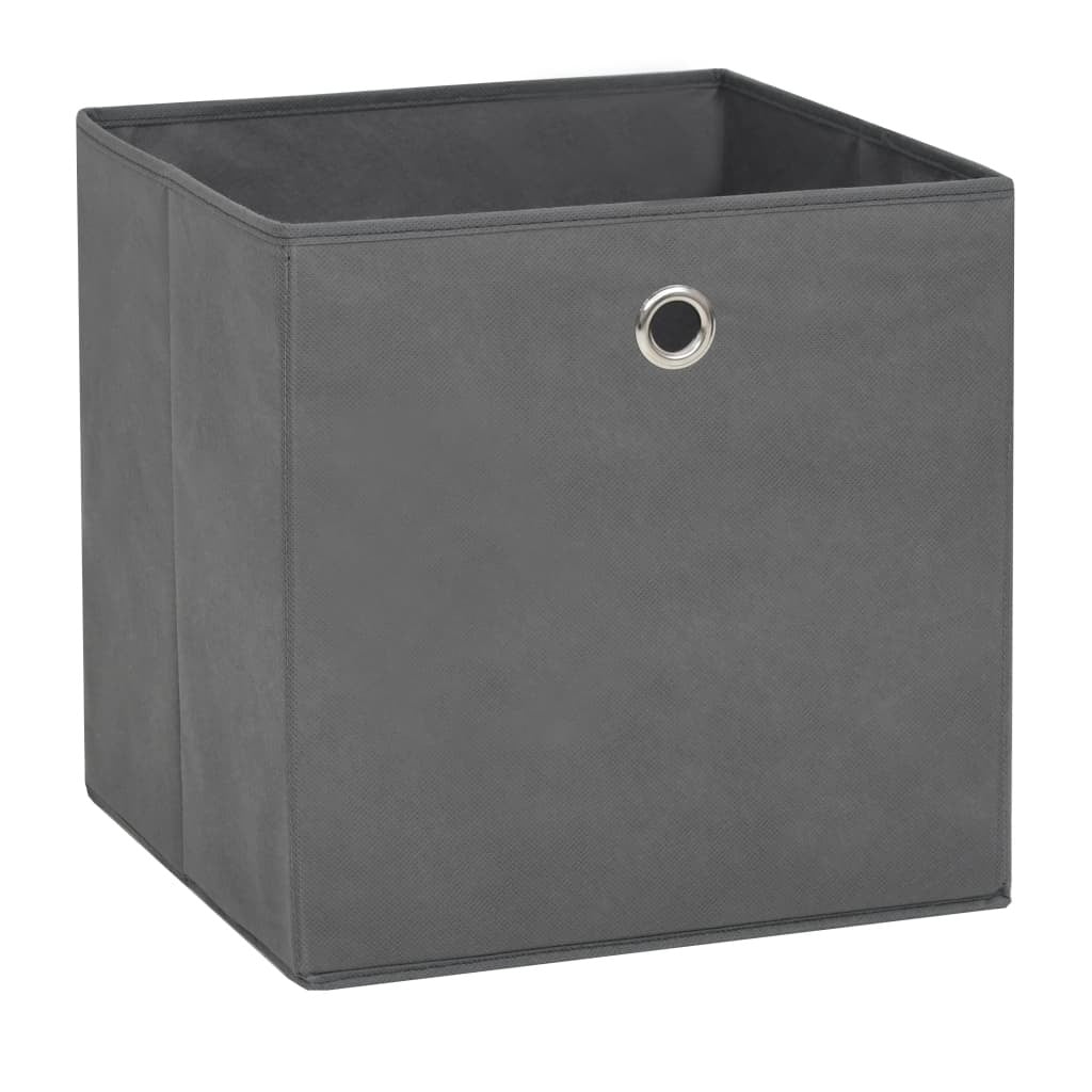 Storage Boxes 4 pcs Non-woven Fabric 11"x11"x11" - Gray - BagNook