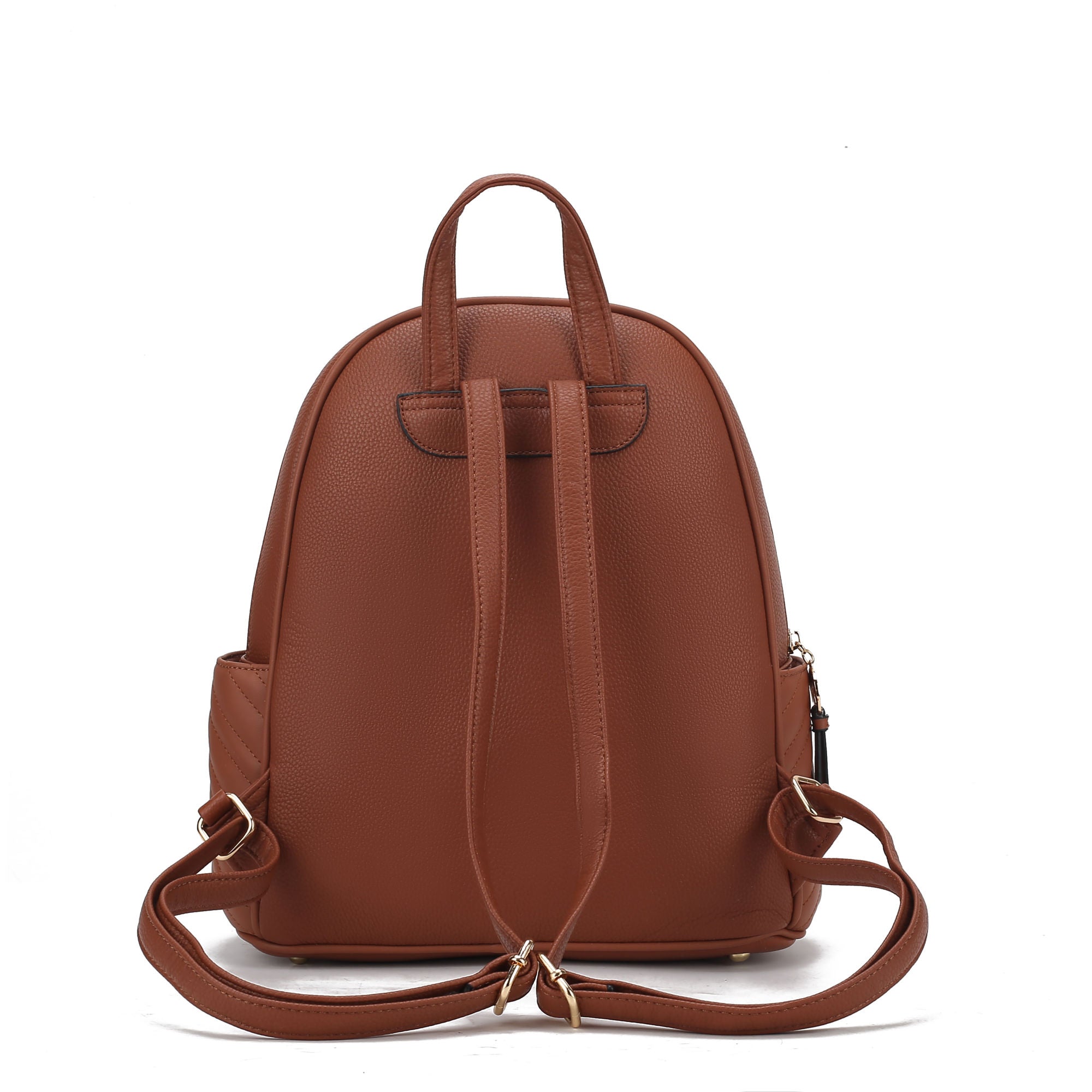 (brown)Romana Vegan Leather Backpack by Mia k - BagNook