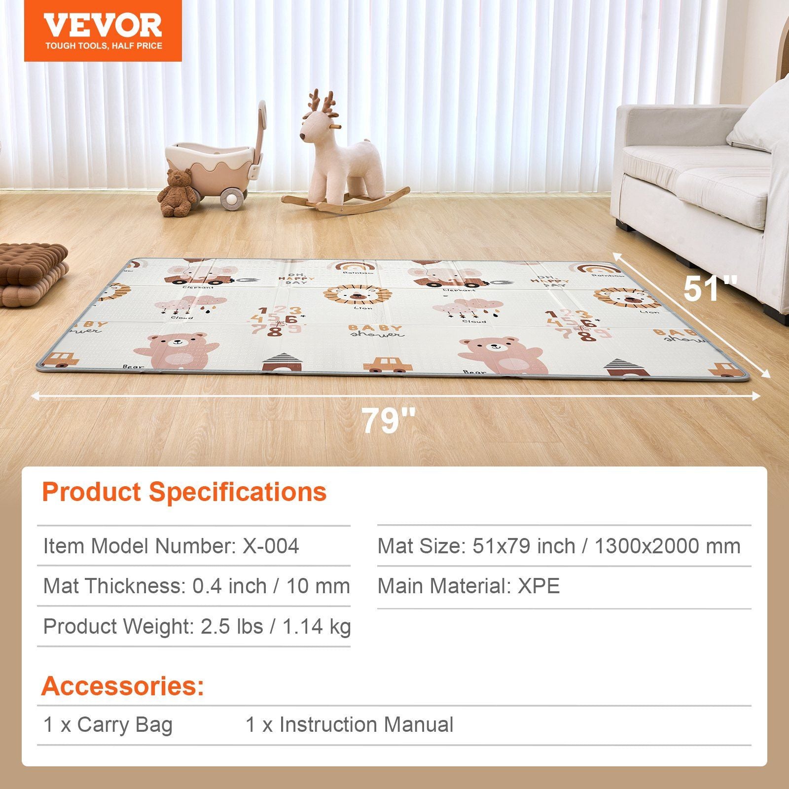 Baby Playmat - 51"x79" - Reversible - BagNook