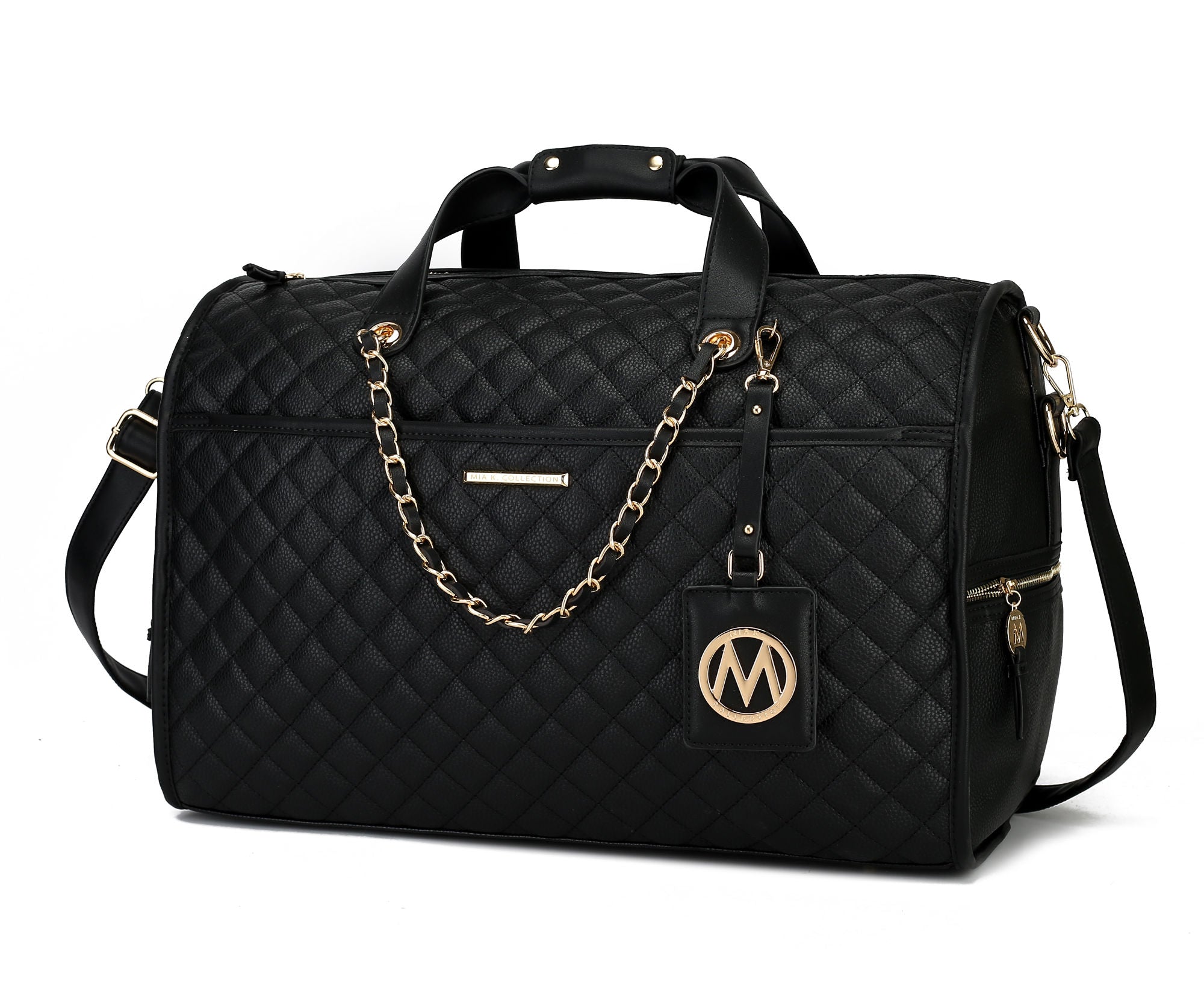 (black)Lexie Vegan Leather Women Duffle by Mia K - BagNook