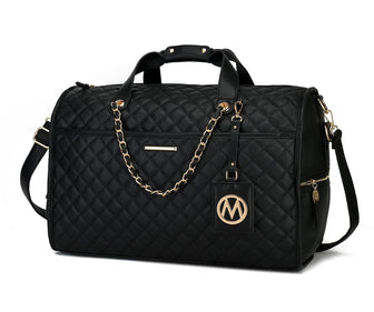 (black)Lexie Vegan Leather Women Duffle by Mia K - BagNook