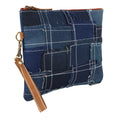 Load image into Gallery viewer, Max Patchwork Denim Wristlet - Upcycled - BagNook

