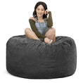 Load image into Gallery viewer, Jaxx Saxx 4 Foot Round Bean Bag, Black - BagNook
