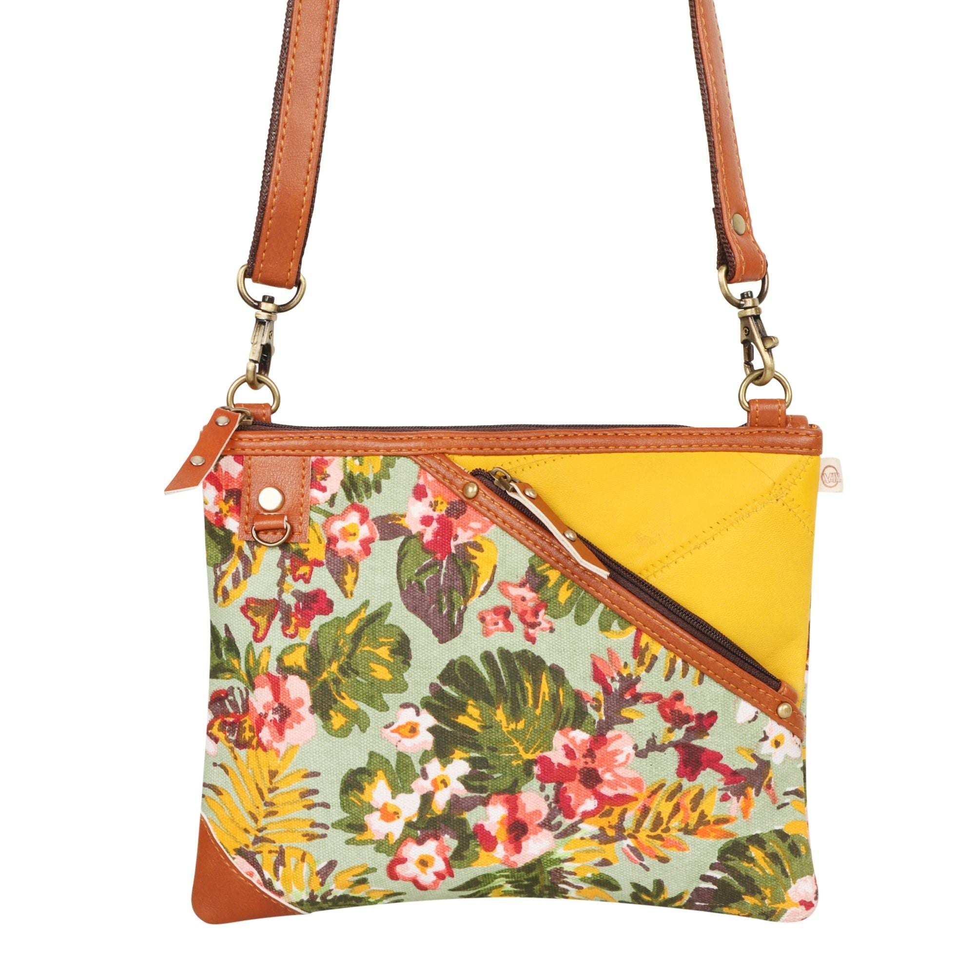 Grayson Wide Crossbody Bag w/ Pocket - Summer Jungle - BagNook