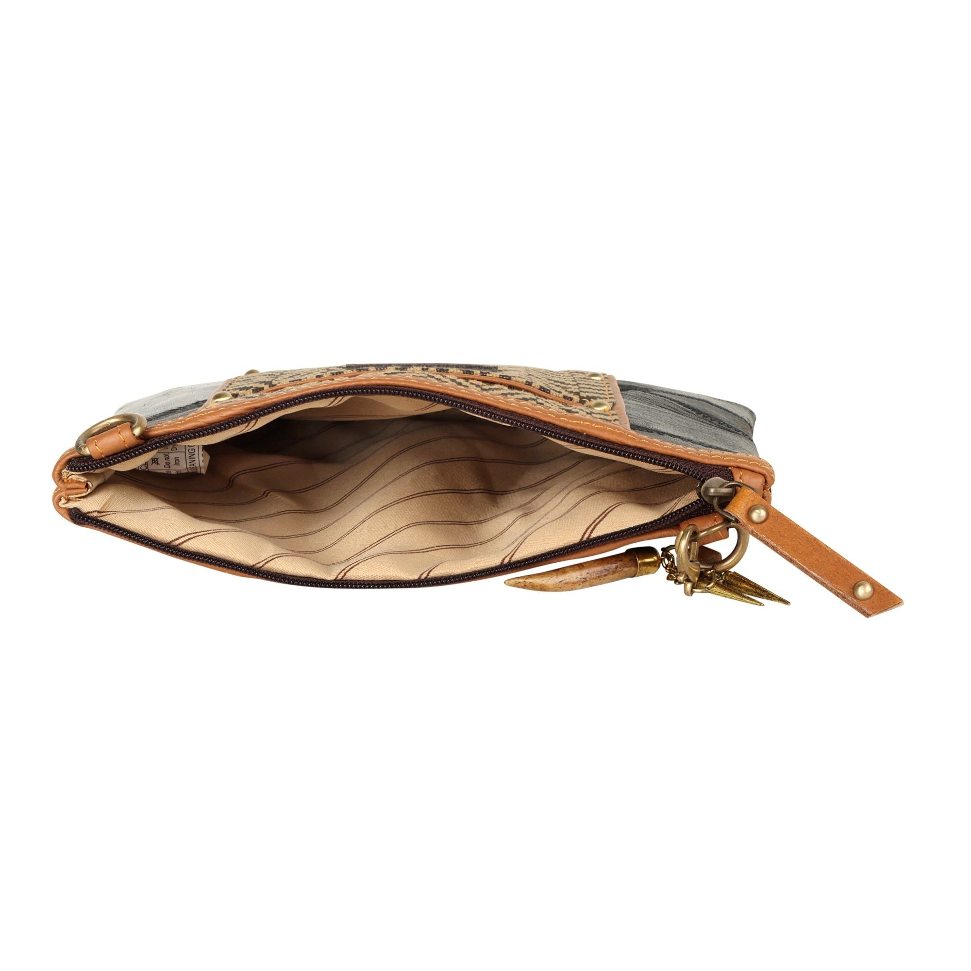 Noa Angled Crossbody Bag - Herringbone - Upcycled - BagNook