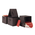Load image into Gallery viewer, Capri Set of 4 Foldable Fabric Baskets - Chocolate - BagNook
