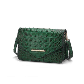 (green)Vanta Croc-Embossed Saddle by Mia K - BagNook