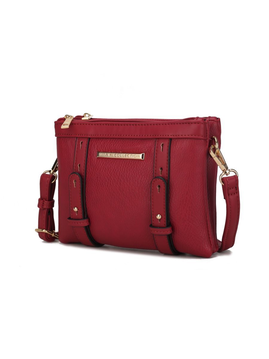 (red)Elsie Multi Compartment Crossbody Bag by Mia k - BagNook