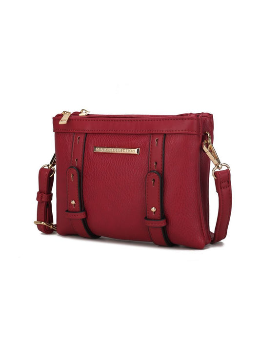 (red)Elsie Multi Compartment Crossbody Bag by Mia k - BagNook