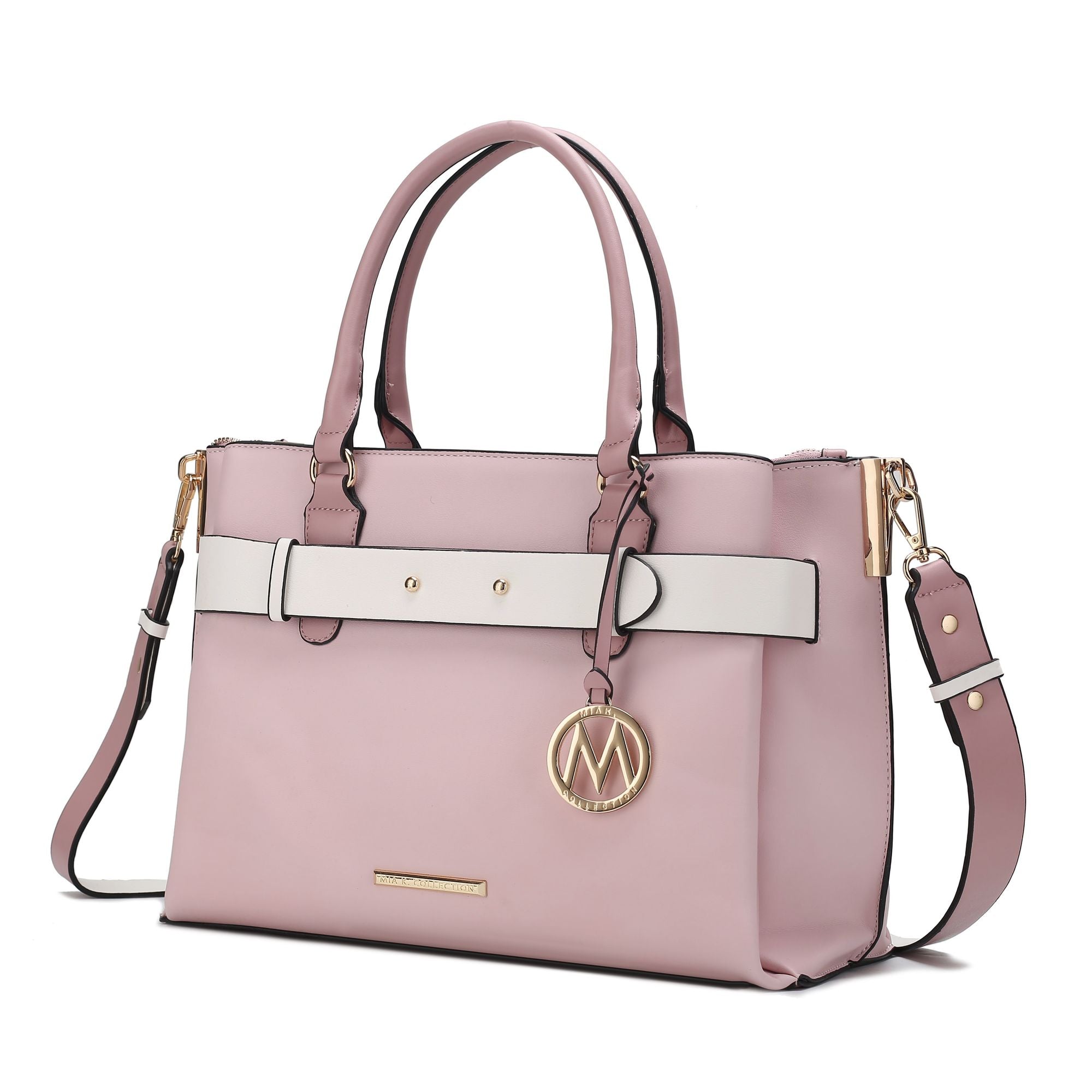 (pink)Jamie Satchel Handbag by Mia K - BagNook