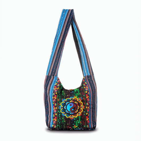 Kathmandu Collection | Yin Yang Print Crossbody/Hobo Bag - BagNook